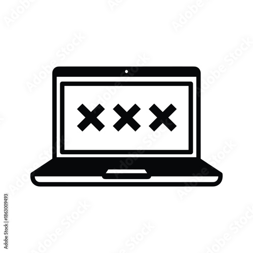 Laptop screen with error message