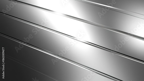 Shiny metallic surface with parallel lines reflecting light, creating a sleek and modern industrial appearance.