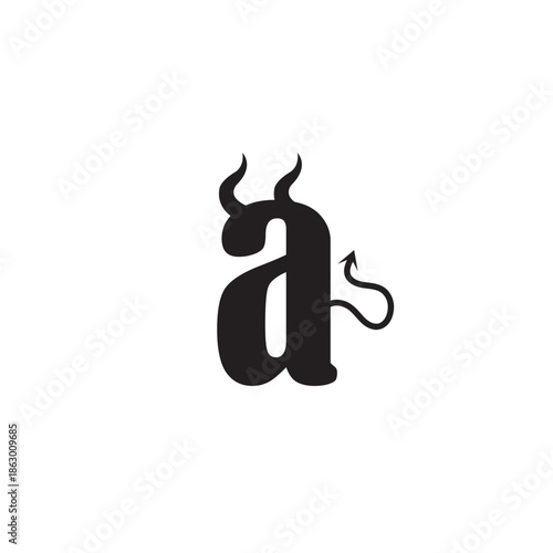 Logo letter a devil or satan design template element