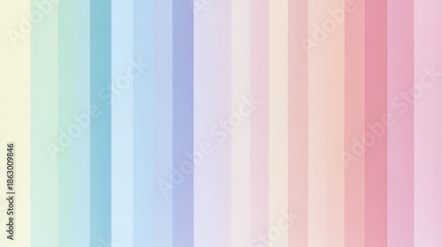 Vertical pastel stripes in shades of blue, green, purple, pink, and cream create a soft, gradient background with a calming and minimalistic aesthetic.