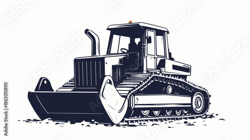 Bulldozer Heavy Construction Equipment Machine.