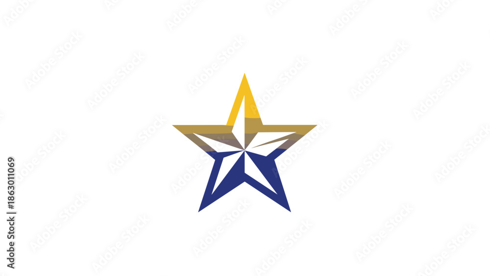 Obraz premium Colorful Star Icon with Three Colors.