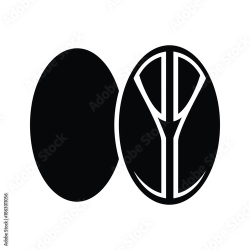 Black and white yin yang symbol