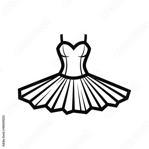 Black and white illustration of a dress