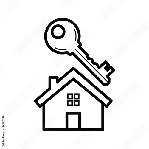 House Key Icon Simple Home Ownership