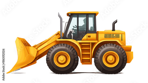 Yellow Front End Loader Heavy Machinery.