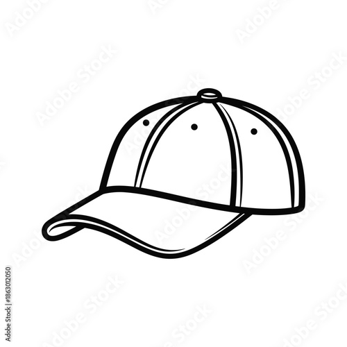 Black baseball cap illustration simple design