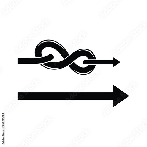 Broken chain link arrow