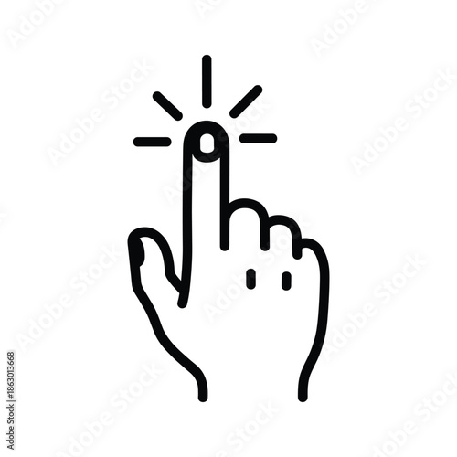 Hand with finger pressing icon