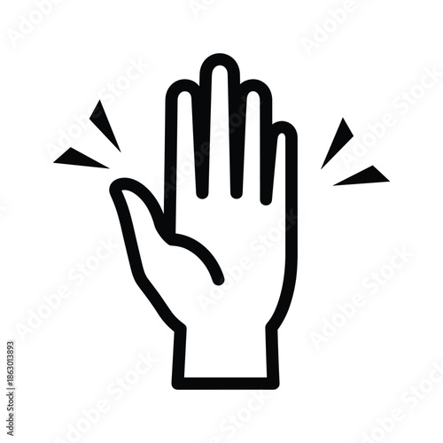 Hand gesture stop sign symbol