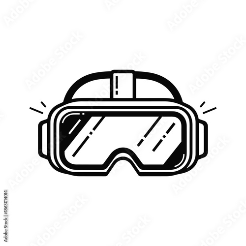 Virtual reality goggles icon black white