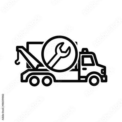 Tow Truck with Wrench Icon