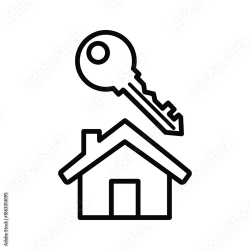 House Key Icon Simple Home Ownership