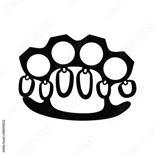 Brass Knuckles Black Silhouette Illustration
