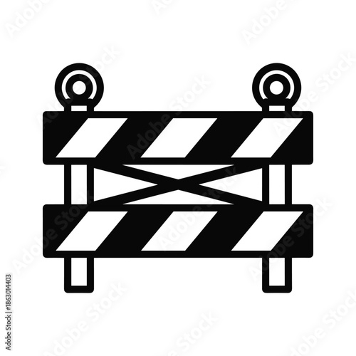 Road Barrier Icon Black White