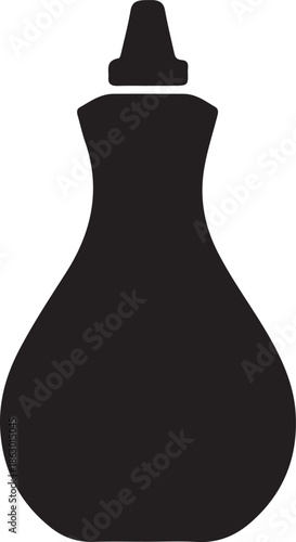 Black Silhouette of a Woman Wearing a Dress and Hat