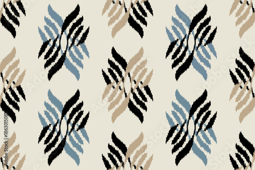 Ikat geometric folklore ornament.  Tribal ethnic texture.Seamless striped pattern in Aztec style. Motifs Ikat embroidery abstract  design for texture, fabric, clothing, wrapping, decoration
