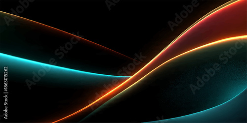 Abstract glowing space background with flowing lines