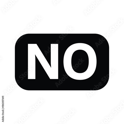 Black and white no sign on white background