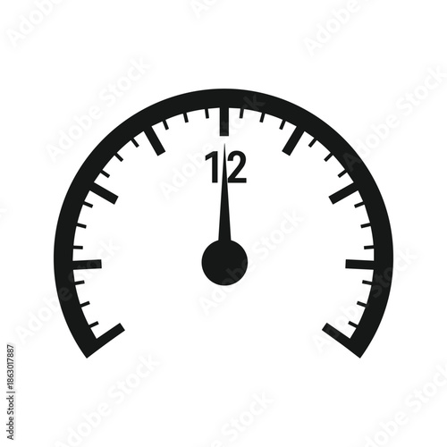 Clock showing 12 o'clock position