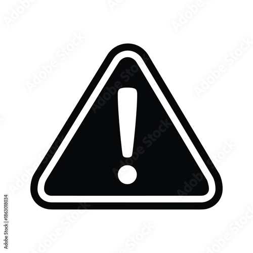 Caution sign with exclamation mark inside triangle
