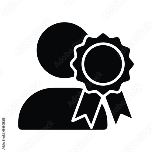 Person with medal or badge icon