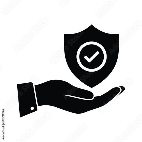 Protection and security with shield icon