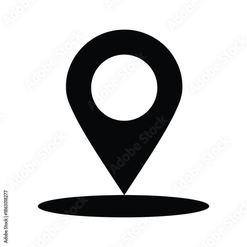 Location pin icon on white background