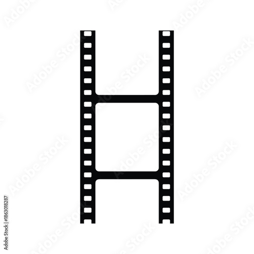 Film strip letter h illustration
