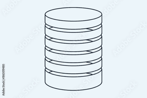 Cutaway Layered Cylinder with Rotated Internal Bands