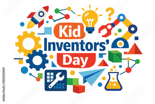 Abstract Innovation Symbol for Kid Inventors' Day