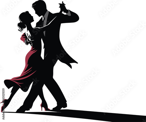 Modern vector illustration of a loving couple