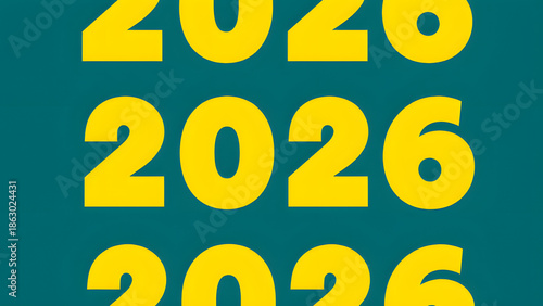 2026 Bold Typography Graphic Design: Modern Pattern with Teal and Yellow Aesthetics