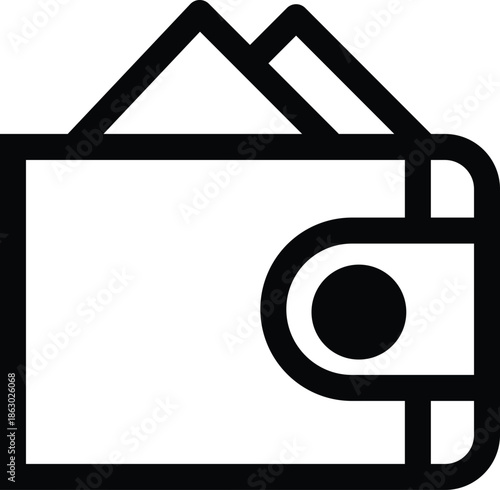 Black and white of a camera with a folded paper simple