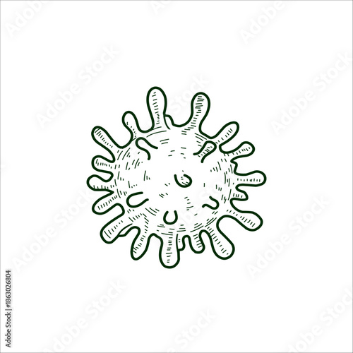 bacterial structure hand drawn illustration artwork