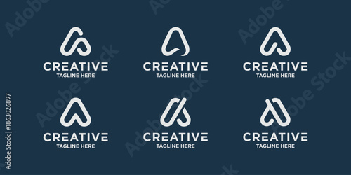Creative collection of initials monogram letter logo design A template