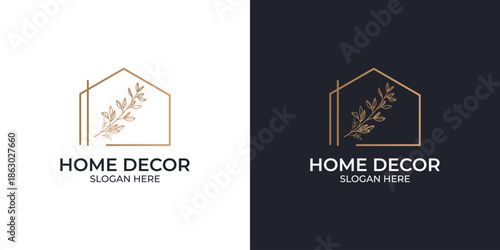 Luxury Hand drawn feminine home decor logo set