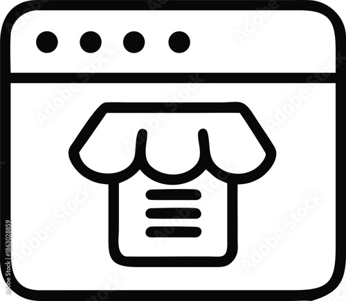 shop website icon outline style storefront