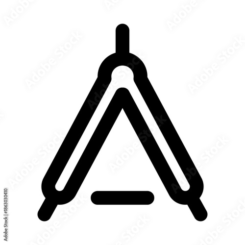 Math Compass Modern Line Icon. Professional minimal vector symbol representing geometry measurement drawing tools and mathematical precision.