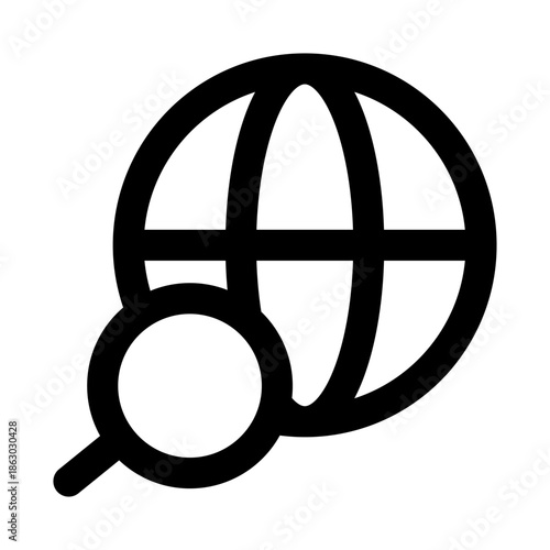 Search Engines Modern Line Icon. Professional minimal vector symbol representing internet browsing online research data discovery and digital exploration.