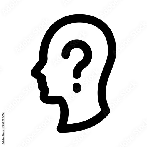 Question Thinking Modern Line Icon. Professional minimal vector symbol representing curiosity problem solving brainstorming idea generation and decision making.