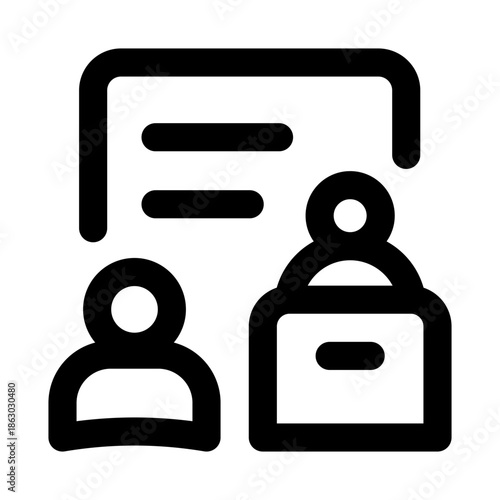 Teaching Modern Line Icon. Professional minimal vector symbol representing education learning instruction knowledge sharing and academic guidance.