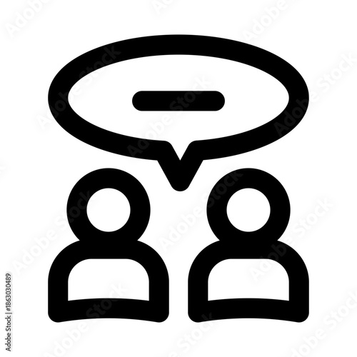 Conversation Modern Line Icon. Professional minimal vector symbol representing dialogue communication messaging discussion and human interaction.