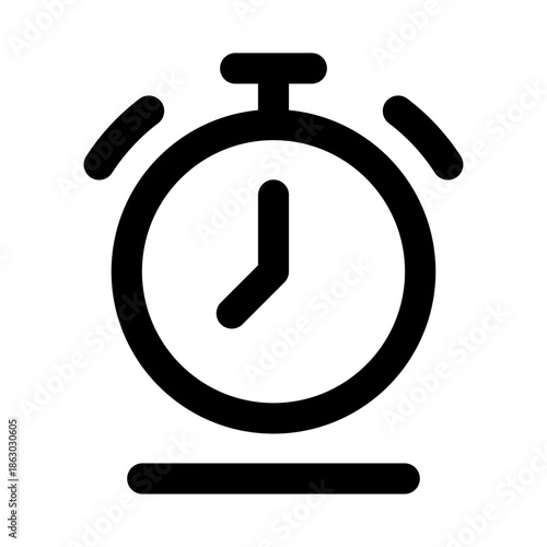 Alarm Clock Modern Line Icon. Professional minimal vector symbol representing time management wake up reminder and schedule control.