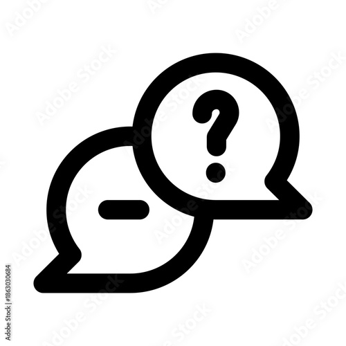 Query Modern Line Icon. Professional minimal vector symbol representing search question investigation and information request.