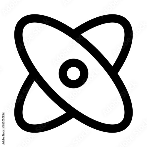 Atom Modern Line Icon. Professional minimal vector symbol representing science chemistry physics and molecular structure.
