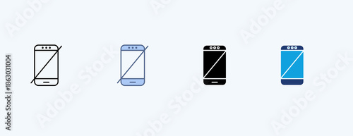Phone Off Multiple Icon Illustration Vector