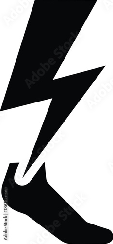 Lightning Power Strength Icon Vector In Black Color on Transparent Background Shows Motivation Energy Action Symbol.
