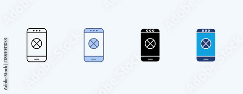 Phone Off Multiple Icon Illustration Vector