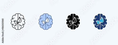 Brain Multiple Icon Illustration Vector